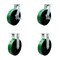 Service Caster 10'' Heavy Duty Green Poly on Metal Caster Set 2 Swivel Lock/Brake 2 Rigid, 4PK CRAN-KP92S1030-PUR-GB-SLB-BSL-2-R-2 - alternate 1